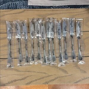 12 Silver Butter Knives Set